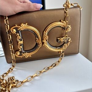 Dolce & Gabbana DG Girls Metallic Gold Women's Bag